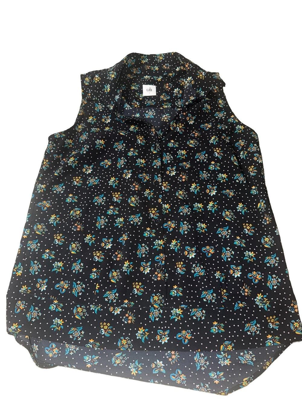 Cabi blouse 3440 blouse shirt cottage core casual sleeveless floral Small (AV20)